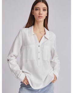 Льняная блузка с подхватами на рукавах Zolla