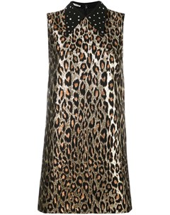 Miu miu платье с леопардовым принтом 42 золотистый Miu miu