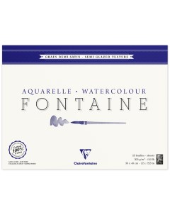 Альбом склейка для акварели Fontaine Satin 30х40 см 25 л 300 г 100 хлопок Clairefontaine