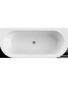 Акриловая ванна Slim Wall 180х80 белая с черной панелью Cezares