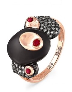 Кольцо с бриллиантами и топазами из красного золота Kabarovsky