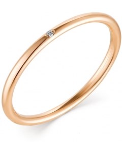 Кольцо с 1 бриллиантом из красного золота Костромская ювелирная фабрика "алькор"