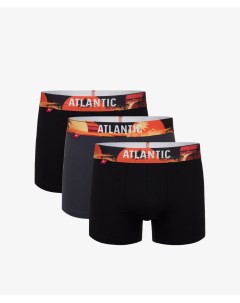 Мужские трусы шорты набор из 3 шт хлопок черные графит Atlantic