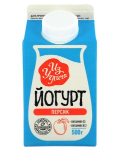 Йогурт питьевой персик 1 5 БЗМЖ 500 г Из углича