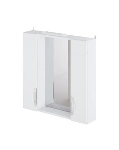 Шкаф зеркало адель 75 750х160х750 со светильником белый глянец Ika