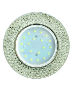Светильник встраиваемый gx53 h4 ld5319 glass круг с прозрачной мозаикой и подсветкой фон зер Ecola