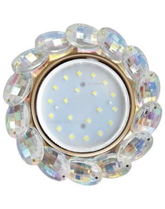 Светильник встраиваемый gx53 h4 5342 glass круглый с большими хрусталиками прозрачный искристы Ecola