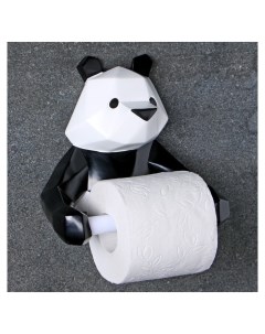 Держатель для туалетной бумаги Полигональная панда 19х17х12см черно белая Take it easy