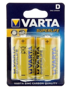 Батарейка солевая Super Life D набор 2 шт Varta