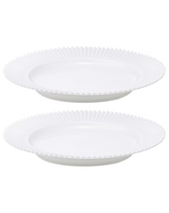 Набор тарелок 26 см Edge 2 шт белый Tkano