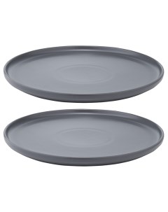 Набор тарелок 25 см Essential 2 шт тёмно серый Tkano