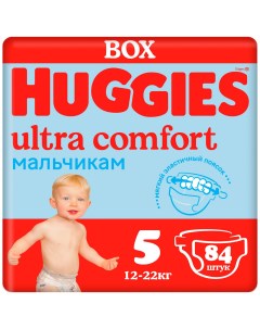 Подгузники Ultra Comfort для мальчиков 5 12 22 кг 84 шт Huggies