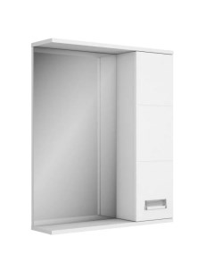Зеркало шкаф для ванной комнаты рейн 60 правое 66041 белый Uncoria