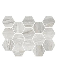 Декор мозаика eos pearl hexagon серый 32 5x22 5 53038 Argenta