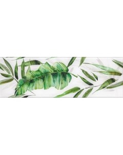 Декор glass tropic b 25x75 зеленый большой лист 48363 Ceramika konskie