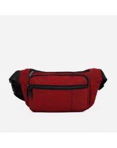 Поясная сумка на молнии 2 наружных кармана цвет красный Nobrand