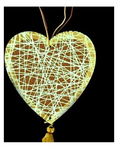 Новогодняя подвеска с подсветкой Сердце 10 5 67 см золотой Лесная мастерская