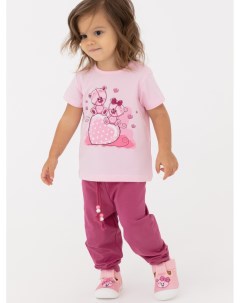 Комплект детский трикотажный для девочек фуфайка футболка брюки Playtoday baby
