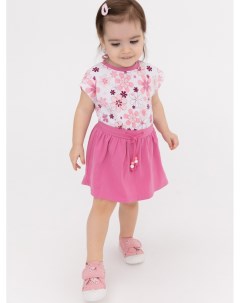 Комплект детский трикотажный для девочек фуфайка футболка юбка шорты Playtoday baby