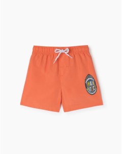 Оранжевые купальные шорты с принтом для мальчика Gloria jeans