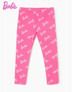 Светло розовые легинсы с принтом barbie для девочки Gloria jeans