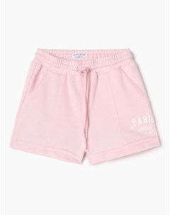 Светло розовые спортивные шорты с принтом для девочки Gloria jeans