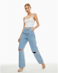 Прямые джинсы Straight с дырками женские Gloria jeans