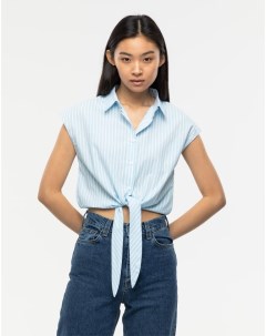 Укороченная рубашка в полоску с узлом Gloria jeans