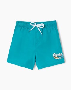 Бирюзовые пляжные шорты с принтом для мальчика Gloria jeans