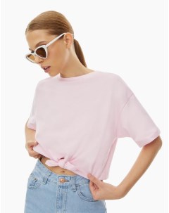 Розовая футболка oversize с завязками Gloria jeans