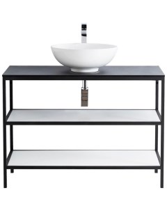 Консоль под раковину Cadro 100 CADRO-100/46/73-2C-PIA-MET-ST Черная матовая Cezares