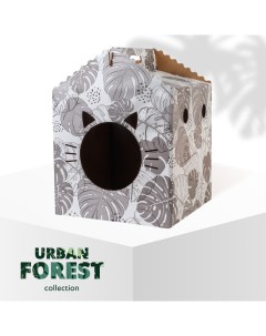 Домик из картона для кошек Urban forest 35х35 см Rurri
