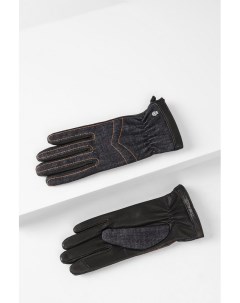Кожаные перчатки с джинсовой вставкой Roeckl
