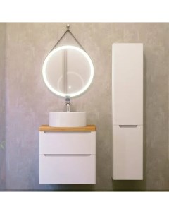 Мебель для ванной Wood 60 белая светлая столешница Jorno