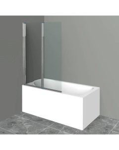 Шторка на ванну Uno 110х150 профиль хром стекло прозрачное Belbagno