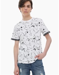 Белая футболка с абстрактным принтом для мальчика Gloria jeans