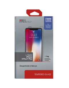 Защитное стекло InterStep глянцевое iPhone 8 Plus 7 Plus с аппл глянцевое iPhone 8 Plus 7 Plus с апп Interstep
