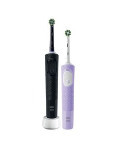 Набор электрических зубных щеток Oral B Vitality Pro 2 щетки черная и лиловая Vitality Pro 2 щетки ч Oral-b