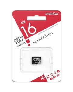 Карта памяти MicroSD Smartbuy 16GB Сlass 10 UHS I SB16GBSDCL10 00 16GB Сlass 10 UHS I SB16GBSDCL10 0