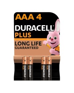 Батарея Duracell ААА LR03 4BL PLUS 4 шт ААА LR03 4BL PLUS 4 шт