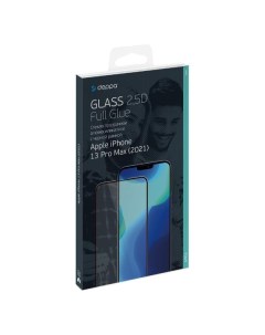 Защитное стекло для iPhone Deppa 2 5D Full Glue для iPhone 14 Plus 13 Pro Max 0 3 мм чр рам N 2 5D F
