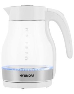 Чайник электрический HYK G3802 2200 Вт белый серебристый 1 7 л стекло Hyundai