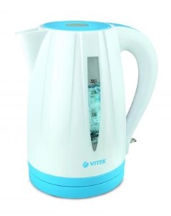 Чайник VT 7031 W 2200 Вт белый голубой 1 7 л пластик Vitek