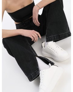 Удлиненные широкие джинсы с разрезами Твое