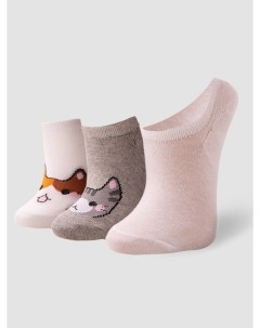 Набор коротких носков с принтом кошки 3 пары Твое