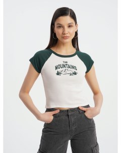 Хлопковая футболка с принтом Mountains Твое