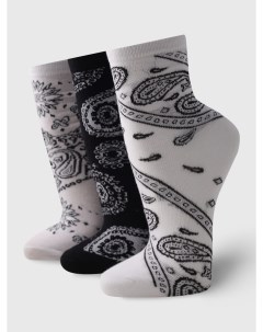 Набор хлопковых носков с орнаментом пейсли 3 пары Твое