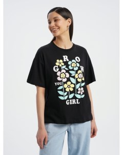 Хлопковая футболка с цветочным принтом Твое