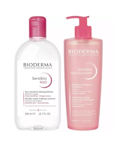 Набор для очищения чувствительной кожи гель 500 мл мицеллярная вода 500 мл Bioderma