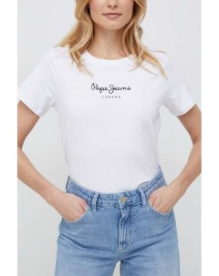 Хлопковая футболка с логотипом Pepe jeans